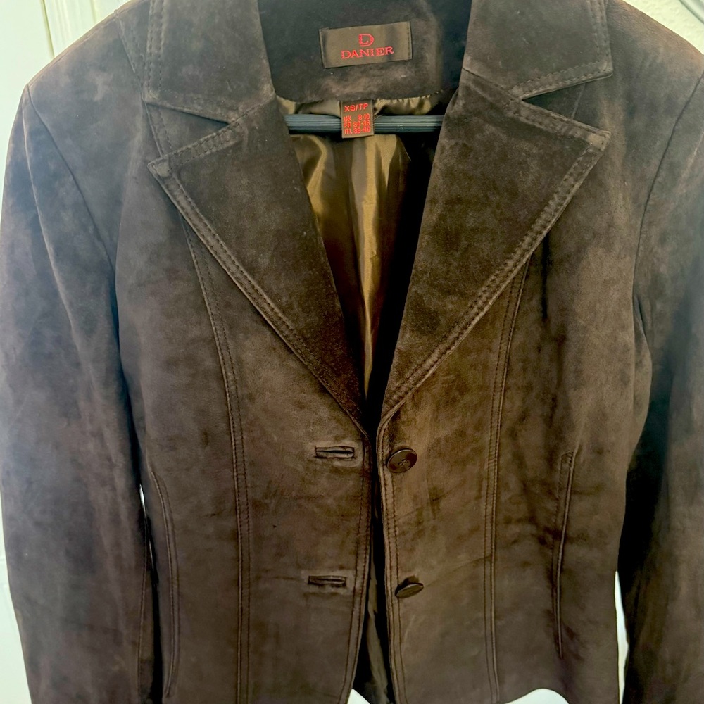 Danier vintage rich brown suede jacket